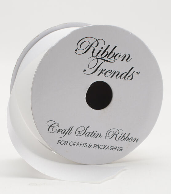 Offray 1.5x21' Single Faced Satin Ribbon - White - Ribbon & Deco Mesh - Crafts & Hobbies