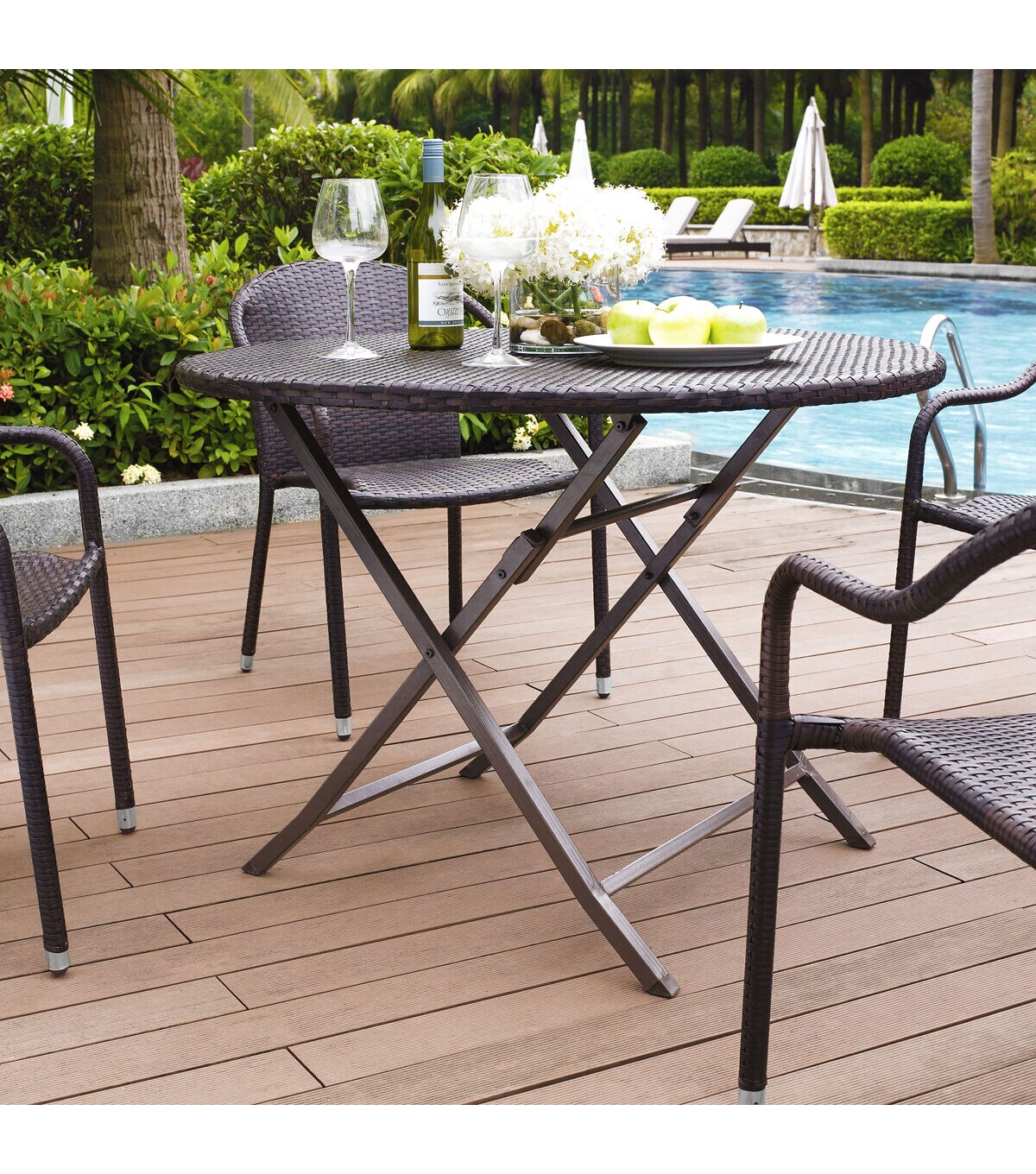 Wicker folding deals table