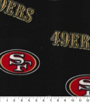 San Francisco 49ers 58 100% Cotton Logo Sports Sewing & Craft Fabric 10 yd  By the Bolt, Red, White and Yellow 