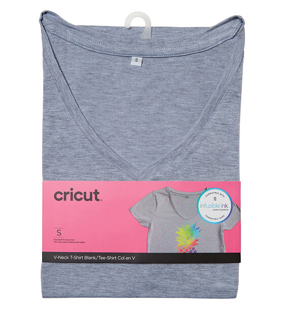 Cricut Gray Infusible Ink Women's V Neck T Shirt Blank, , hi-res, image 1