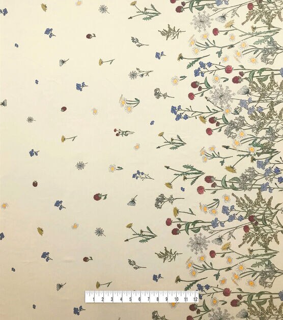 Floral Border Stretch Chiffon Silky Print Fabric, , hi-res, image 5