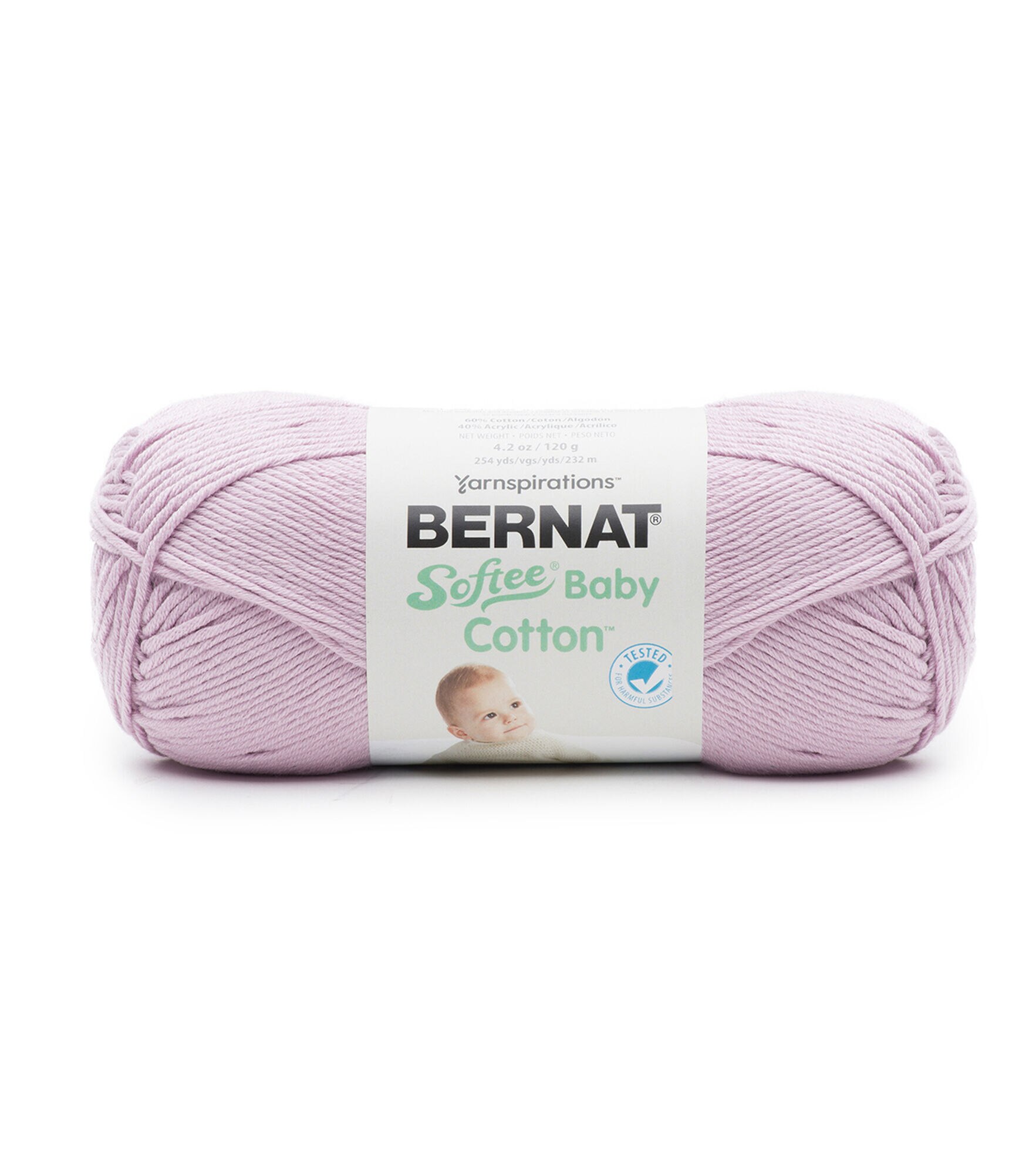 Bernat Softee Baby 254yds Loght Weight Cotton Blend Yarn, Soft Plum, hi-res