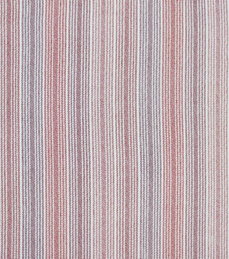 Knit Stripes Christmas Cotton Fabric, Red, swatch