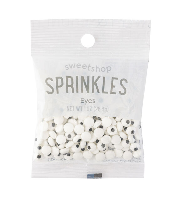 Large Edible Black and White Candy Eyeball Sprinkles, 1 oz. - Wilton