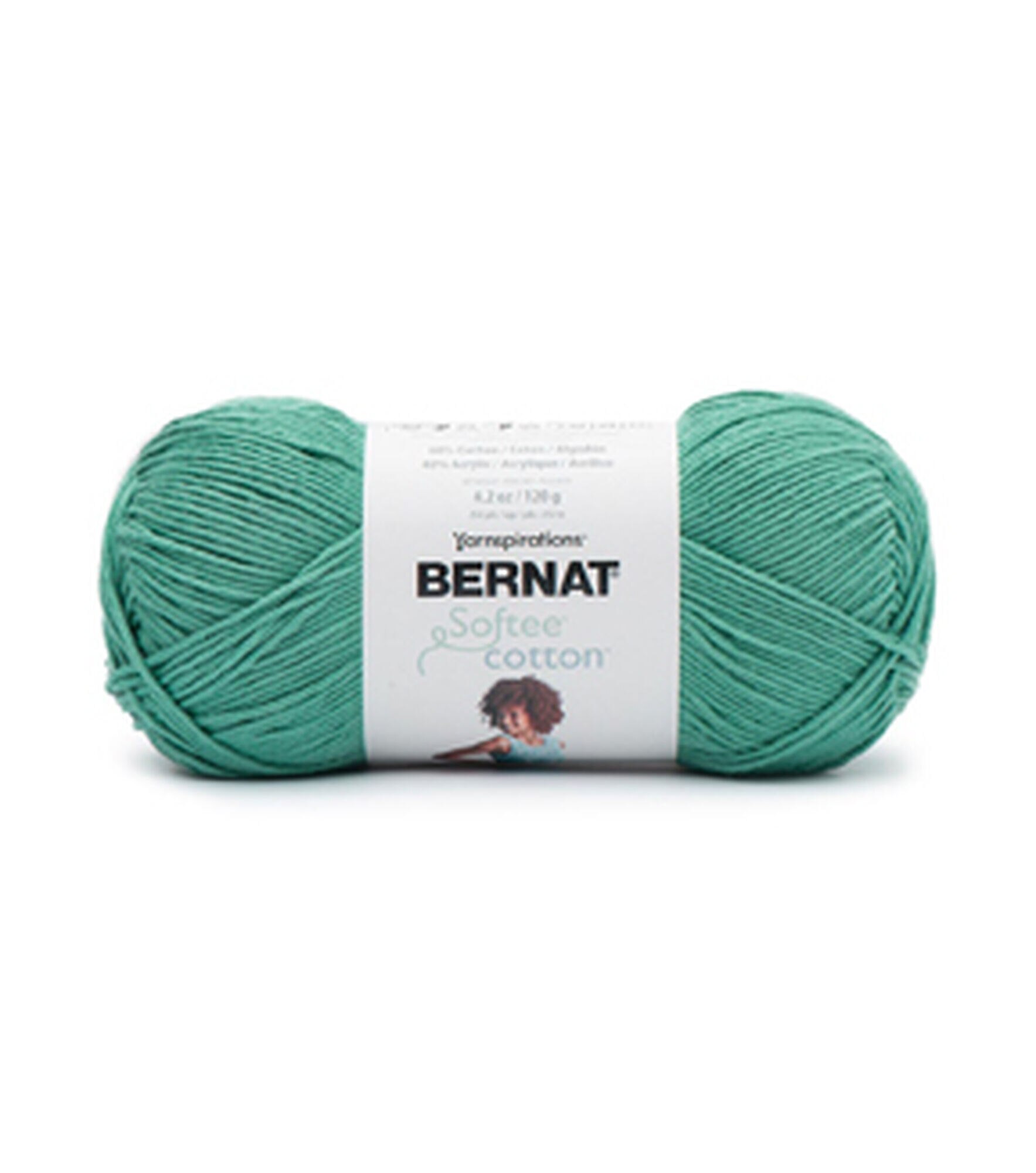 Bernat Softee 254yds Light Weight Cotton Yarn, Pool Green, hi-res
