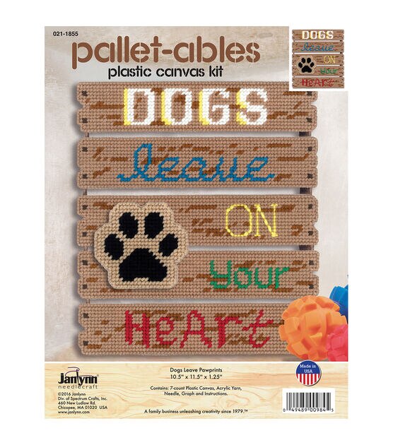 Janlynn 10.5 x 11.5 Dogs Leave Pawprints Plastic Canvas Kit