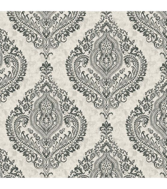 Stitch & Sparkle Damask Duck Cotton Canvas Fabric, , hi-res, image 1
