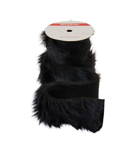 Black Faux Fur Trim 2"