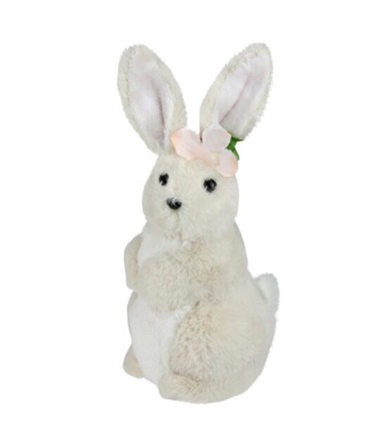 Northlight 11.5" Beige Plush Standing Easter Bunny Rabbit Girl