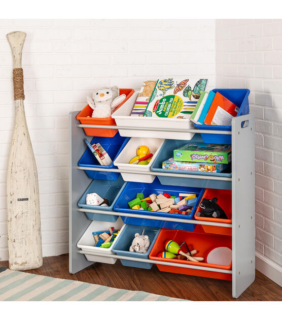 Kids Toy Storage Organizer With Plastic Bins, Storage Box Shelf