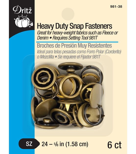 5/8 Heavy Duty Snaps, 7 Sets, Copper — Prym Consumer USA Inc.