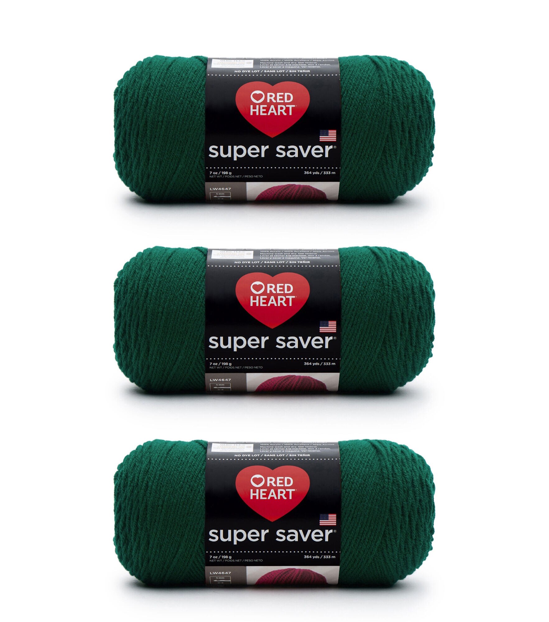 Red Heart Super Saver 364yds Worsted Acrylic Yarn 3 Bundle, Paddy Green, hi-res