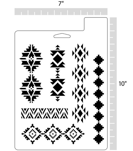 7" x 10" Aztec Border Paper Stencil by Top Notch, , hi-res, image 3