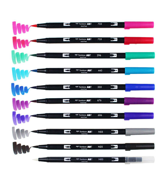 Tombow Dual End Brush Pen Set - Pack of 10