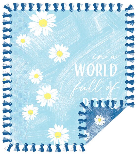 72" Wide Be A Daisy No Sew Fleece Blanket