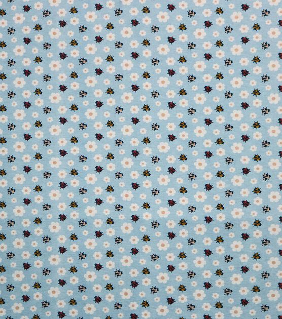 Ladybugs & Daisies on Blue Super Snuggle Flannel Fabric