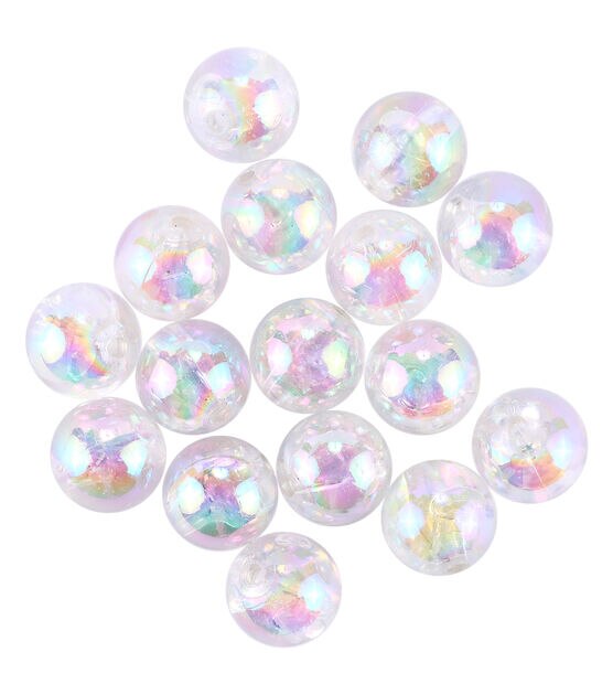 16mm Aurora Borealis Plastic Crystal Beads 48pc by hildie & jo, , hi-res, image 2