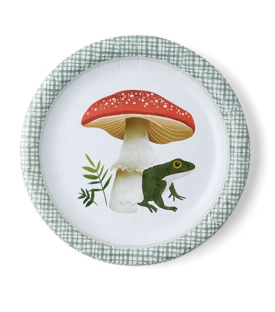 7" Spring Red Mushroom & Frog Lunch Plates 8ct by Place & Time