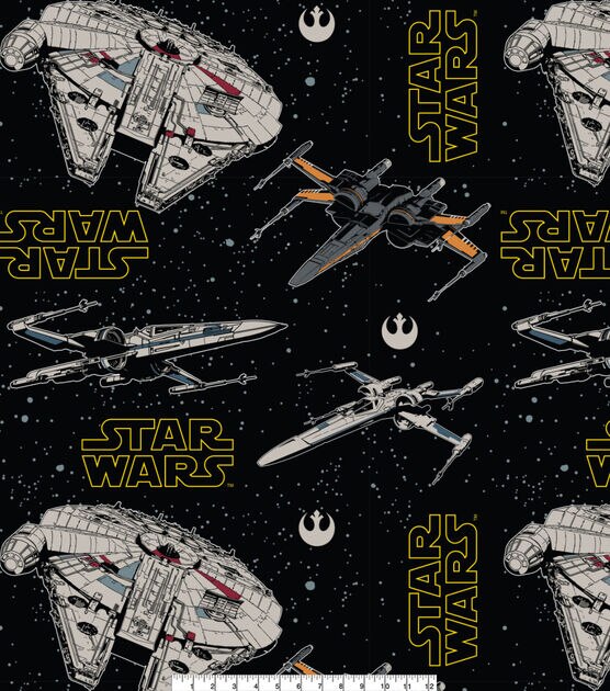 Star Wars Fleece Fabric 58" Ships Black