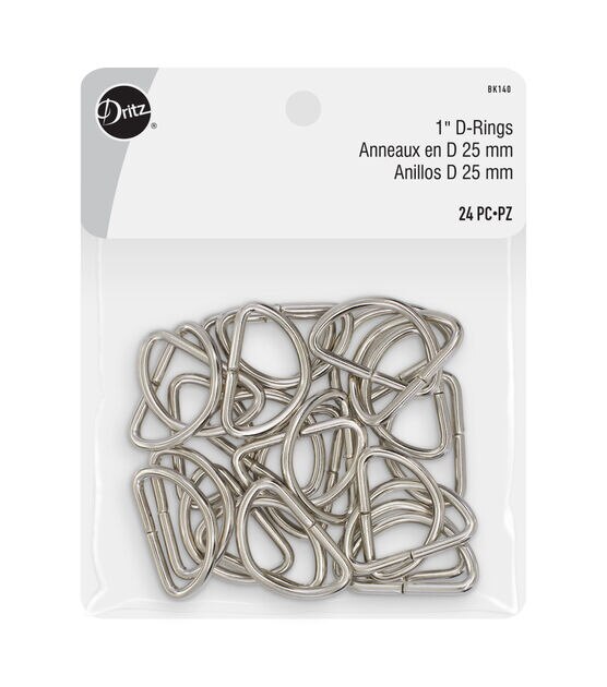 Dritz 1 D-Rings, Nickel, 24 pc