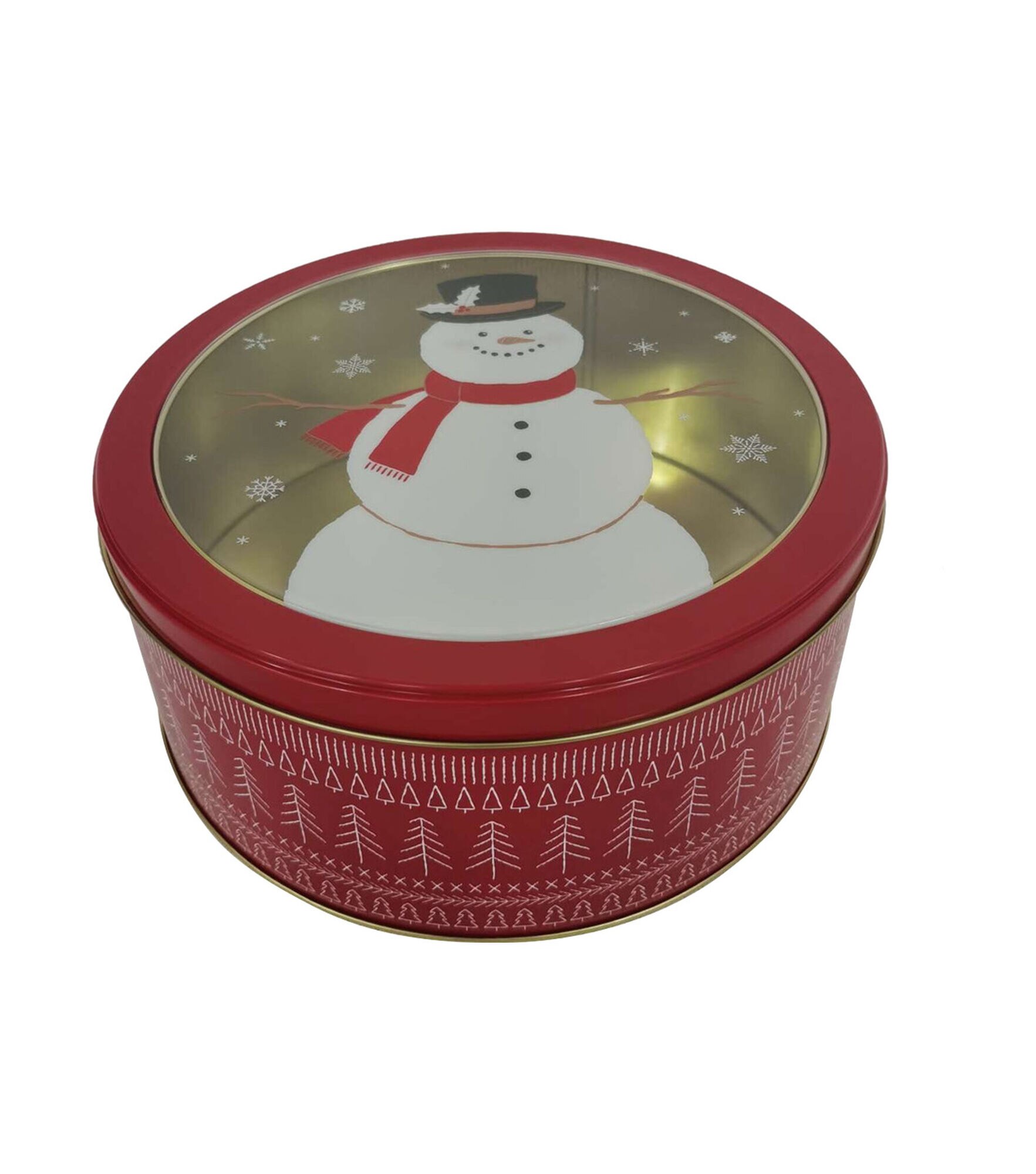 Christmas Snowman Tin With Window Lid by Place & Time