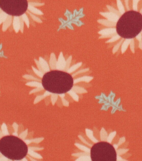Orange Sunflowers Blizzard Fleece Fabric