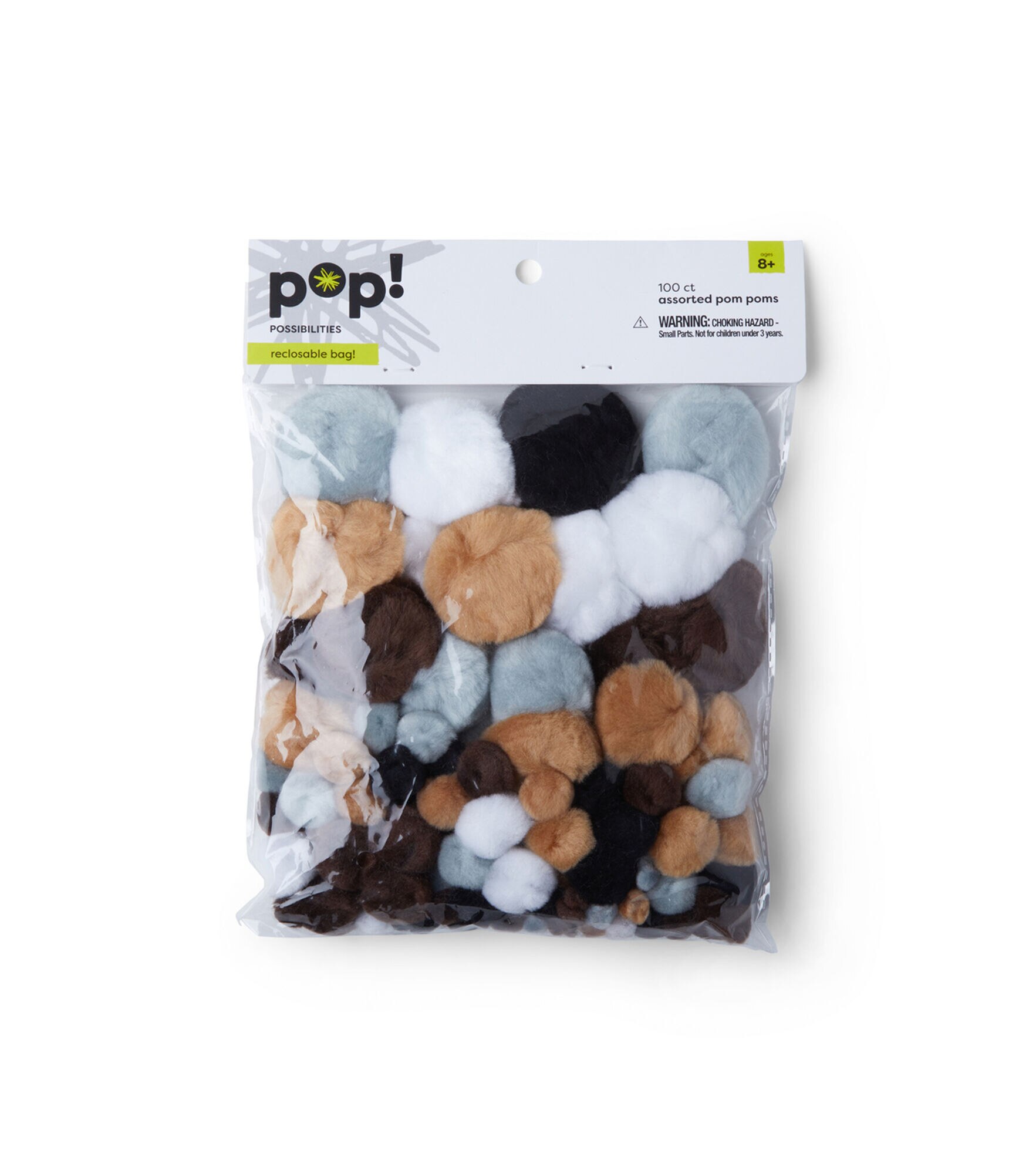 Colorations Pom-Poms, Green - 100 Pieces