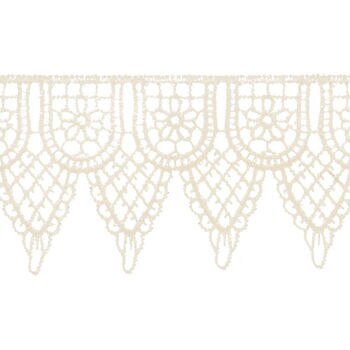 0.5 White or Ivory Venice Lace Trim Scalloped Sewing Notions By 5 Yards  (Ivory)