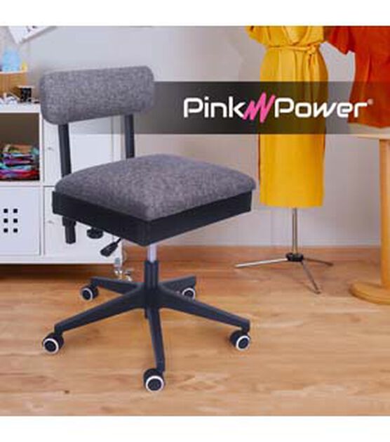 Pink Power Adjustable Height Sewing Craft Chair, , hi-res, image 7