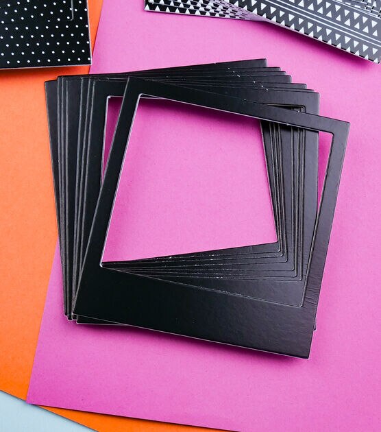 8pk Black Die Cut Cardstock Photo Frames by Park Lane, , hi-res, image 3