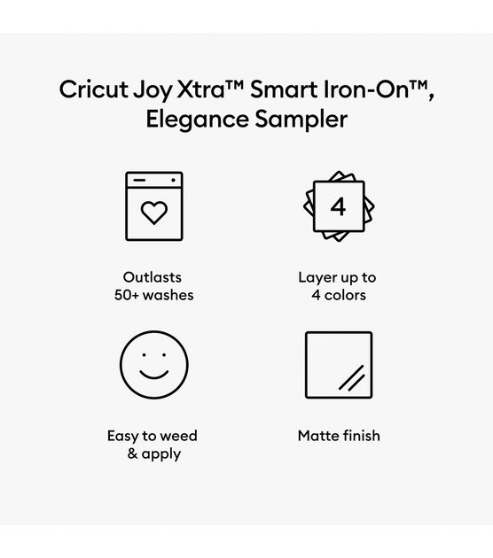 Cricut Joy Xtra™ Smart Iron-On™ Sampler, Elegance (3 ct)