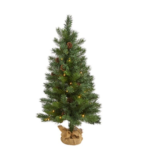 Nearly Natural Fraser Fir Artificial Tree with 50 Clear LED Lights 3 ...