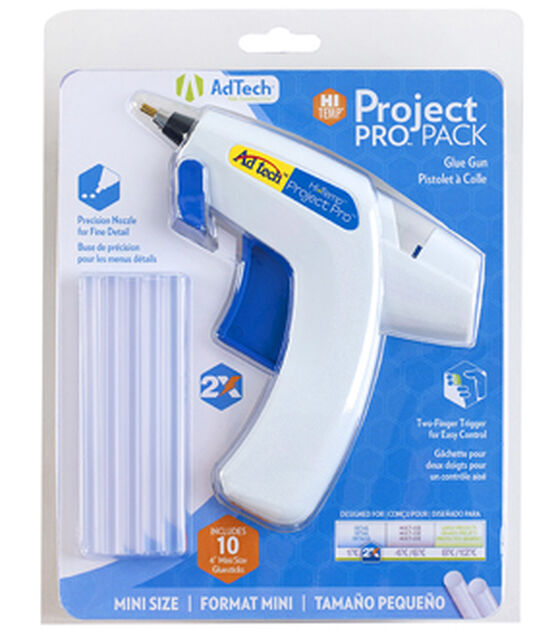 AdTech Project Pro Rechargeable Cordless Hot Glue Gun - Mini Glue Gun with  Artistik Stringless Glue Sticks - Precision Glue Gun with USB Charger