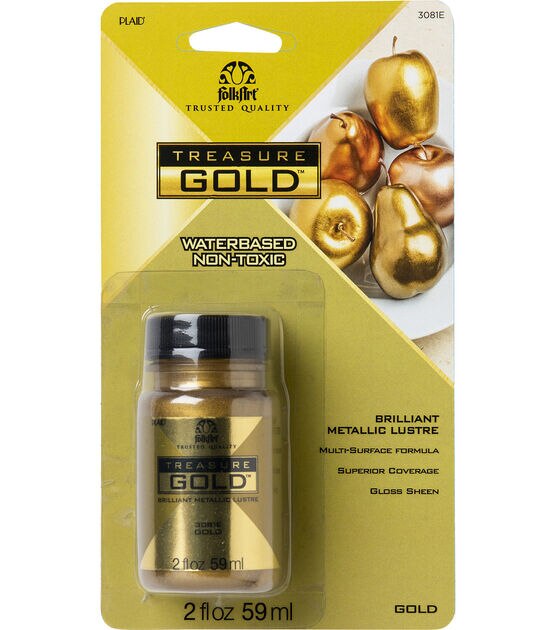 4-Color FolkArt® Treasure Gold™ Metallic Acrylic Paint Set | Oriental  Trading