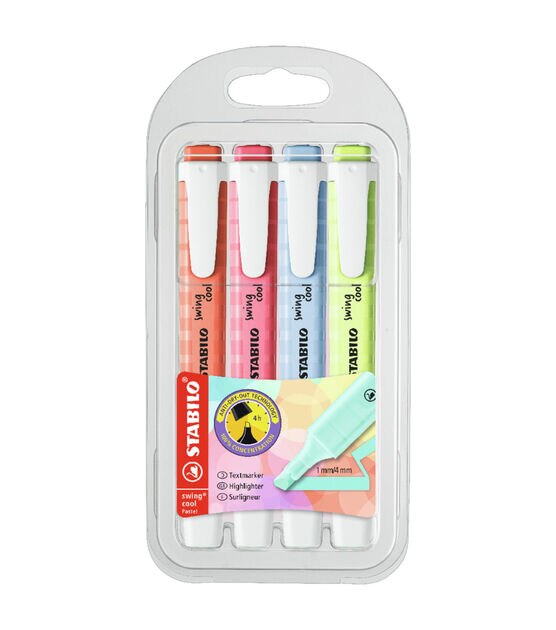 STABILO Swing Cool Highlighter Pen Pastel - Pack of 6 (Assorted Colours) :  : Office Products