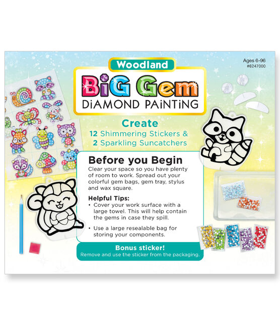Creativity For Kids Big Gem Diamond Painting Kit - Create Your Own Stickers  And Suncatchers - Diamond Art Plastic 001 - Buy Diamond Art For