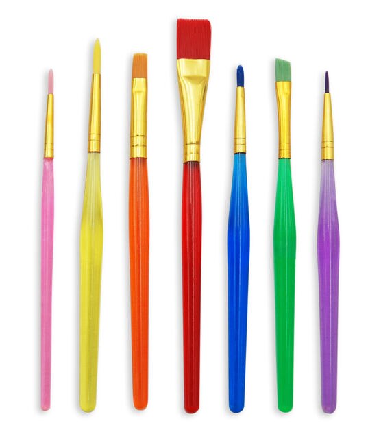 7pc Multicolor Paint Brush Set by POP!, , hi-res, image 2