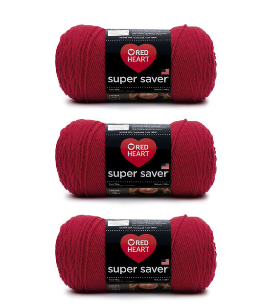 Red Heart Super Saver Worsted Acrylic Yarn 3 Bundle, , hi-res, image 1