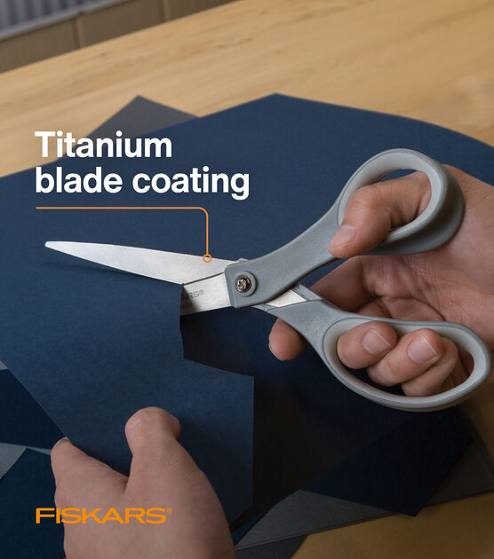 Fiskars Softgrip 8 Contoured Scissors, Titanium - 2 count