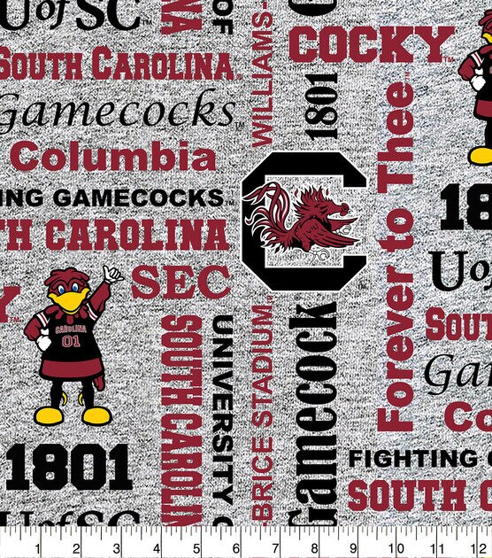 University of South Carolina Gamecocks Cotton Fabric Tone on Tone