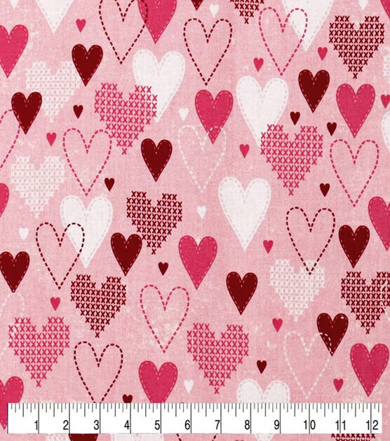 Stitch Kisses Valentine's Day Cotton Fabric