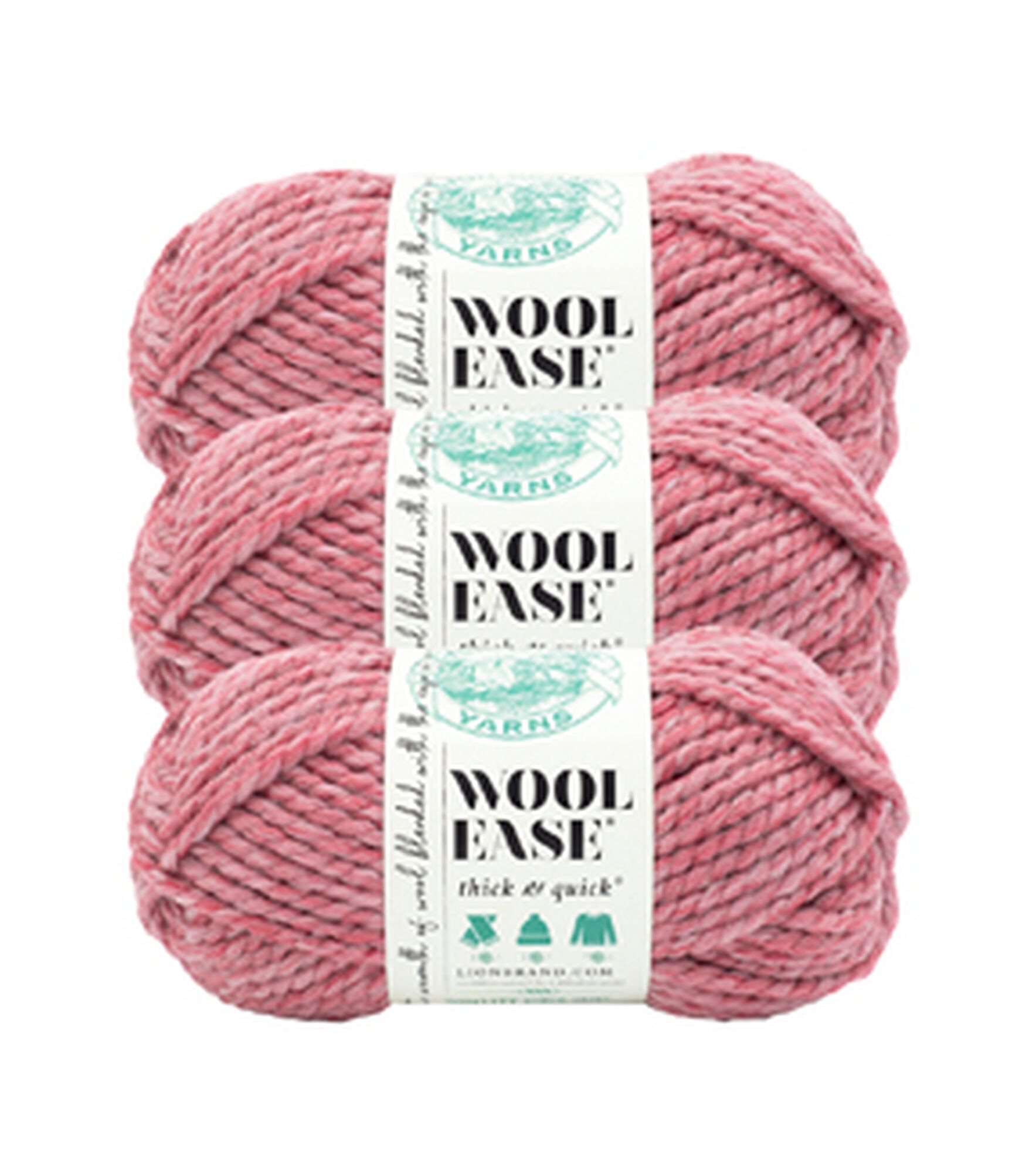 Lion Brand Wool-Ease Thick & Quick Yarn-Oatmeal, Multipack Of 3
