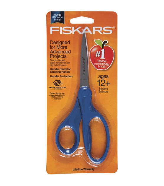 Fiskars Student Scissors, 7 Inches, Pointed Tip, Color Will Vary