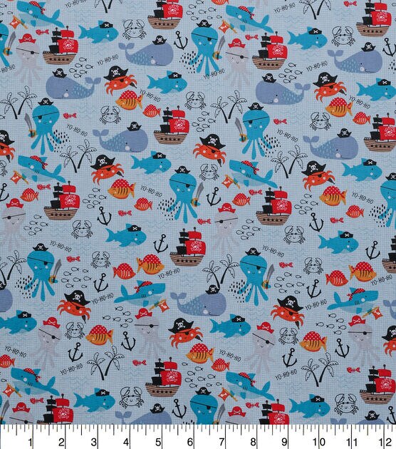 Pirate Sea Animals Novelty Cotton Fabric | JOANN