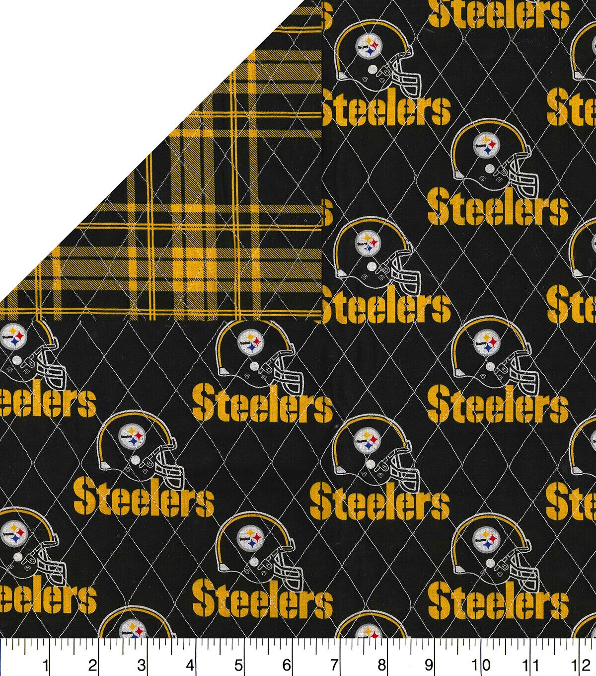 NFL - Pittsburgh Steelers Black Gold Yardage Size 58/60 Cotton Novelty | Fabric Traditions