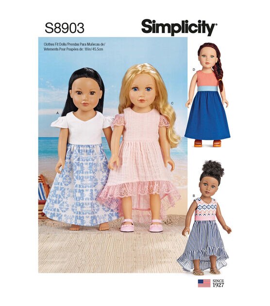 Simplicity S8903 Size 18" Doll Clothes Sewing Pattern