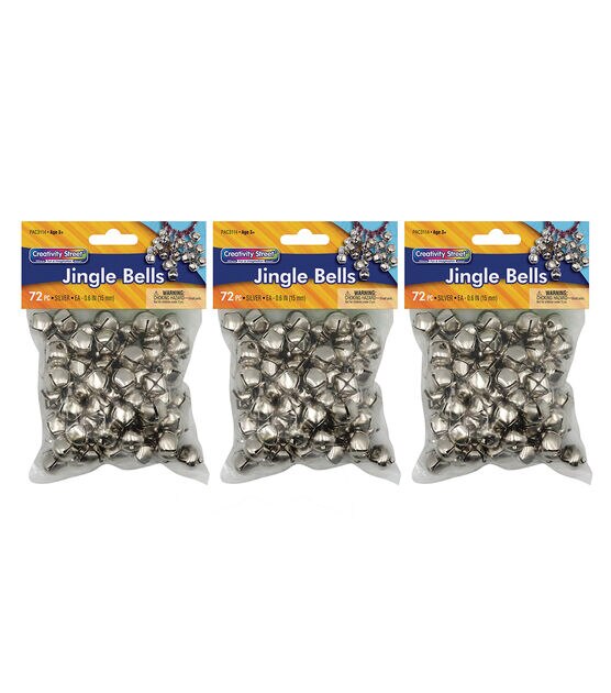 13mm Silver Jingle Bells 48pk by POP!