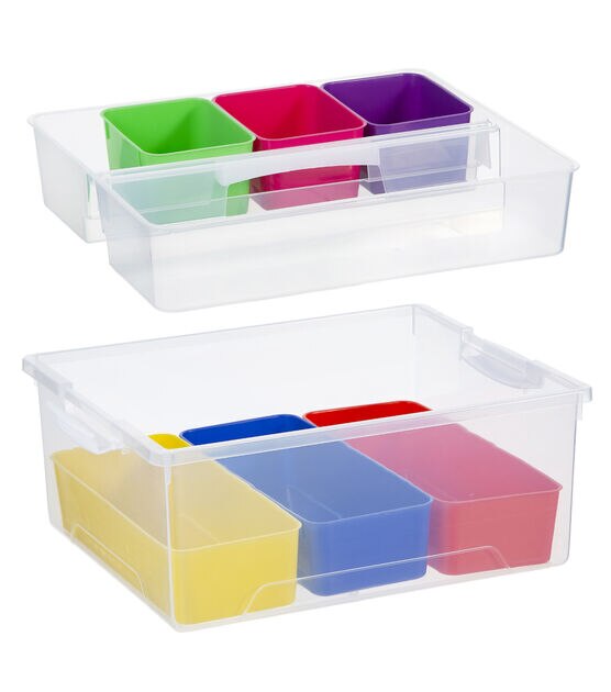 Top Notch 11.5 x 14.5 Multicolor Plastic Box with 9 Containers - Plastic Storage - Storage & Organization - JOANN Fabric and Craft Stores