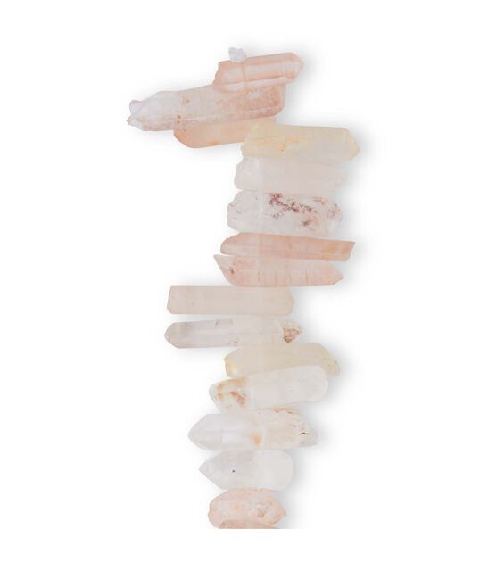 4.5" Matte Crystal Quartz Stone Strung Beads by hildie & jo, , hi-res, image 3