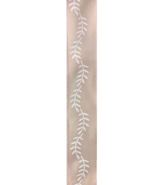 Save the Date Ribbon 1.5''x15' White Ferns on Blush | JOANN